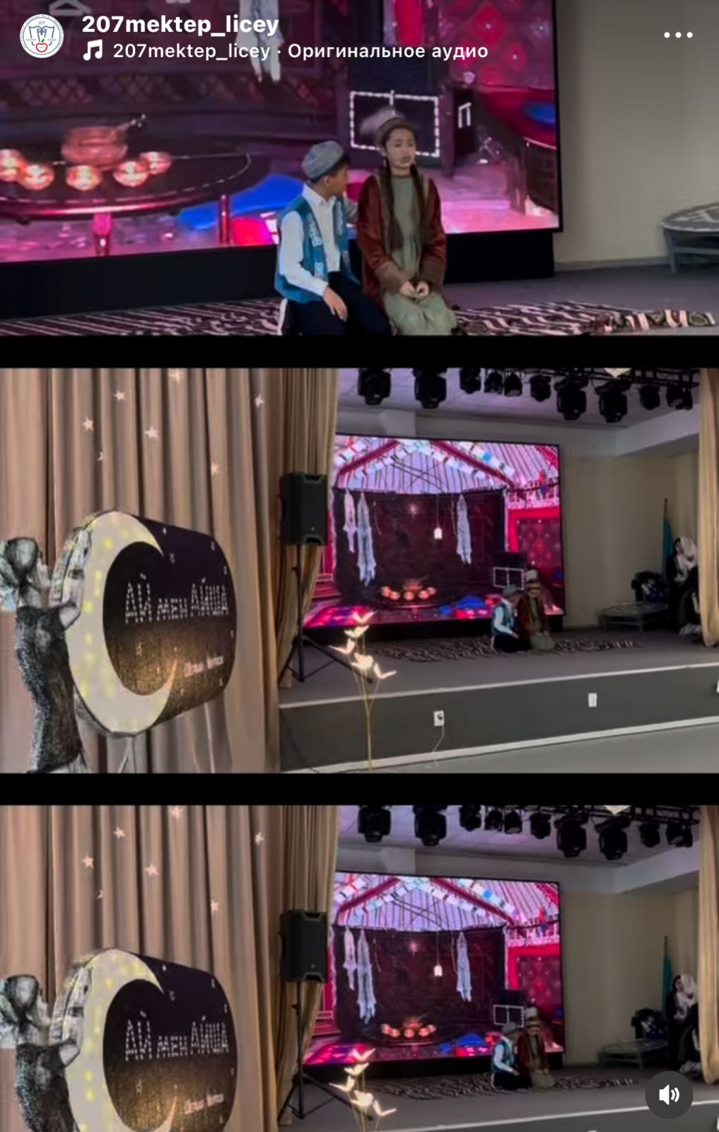 14.01.2025ж. күні №207 мектеп- лицейде Халық жазушысы, қоғам қайраткері, Қазақстан Республикасының еңбек сіңірген мәдениет қайраткері Шерхан Мұртаза ның «Ай мен Айша» атты кезекті қойылымы «SEN» театрының мүшелерімен аудан көлемінде көрсетілді.